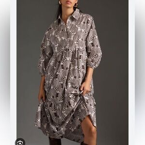 Anthropologie Maeve Bettina zebra print dress size xs